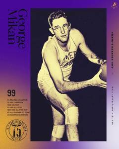 麦肯入选NBA历史75大球星!湖人官推晒图:初代湖人超巨