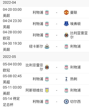 三线作战!利物浦赛程:英超战曼联热刺+欧冠2回合,足总杯战蓝军